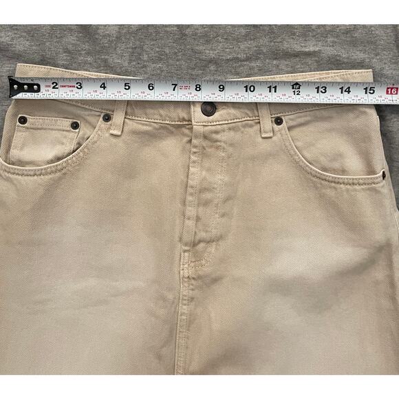 New TOPSHOP Womens Size 6 Beige Denim Low Slung Maxi Skirt - Picture 10 of 12